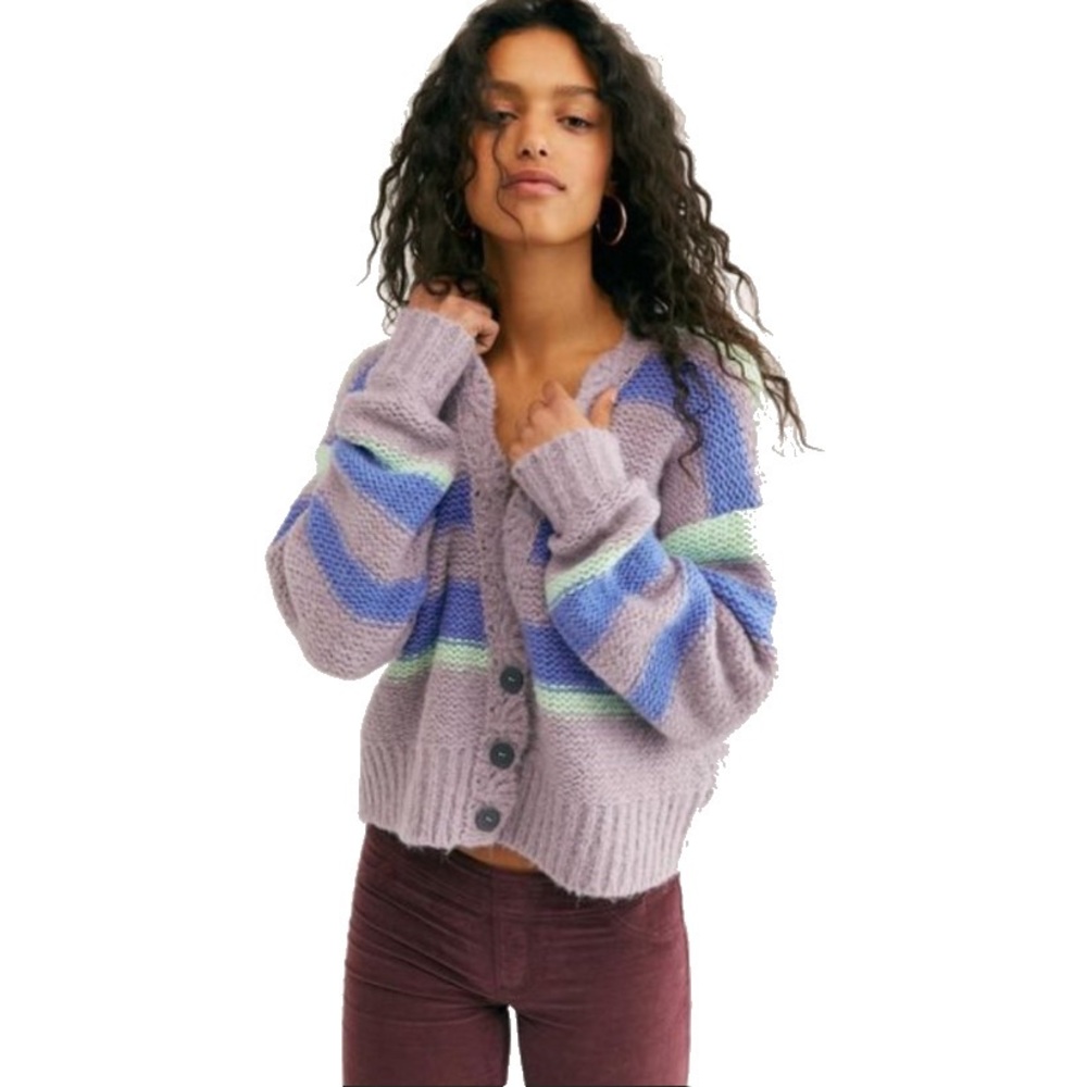 BLACK FRI Free People Fine Time Cardigan Neptune